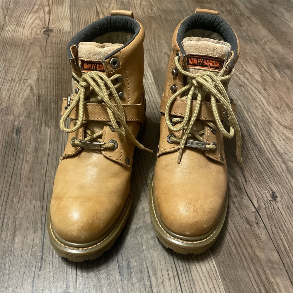 Harley-Davidson Tan Motorcycle Leather Boots - Picture 2 of 7